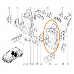 Obudowa tylna lewego fotela...